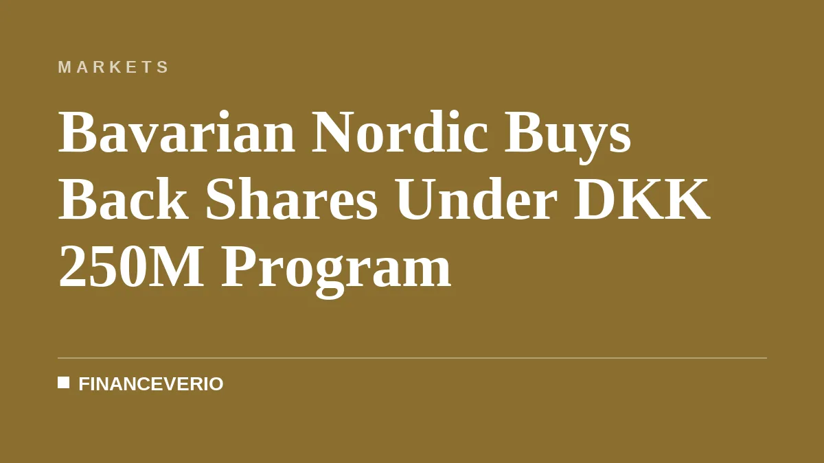 Bavarian Nordic Buys Back Shares Under DKK 250M Program