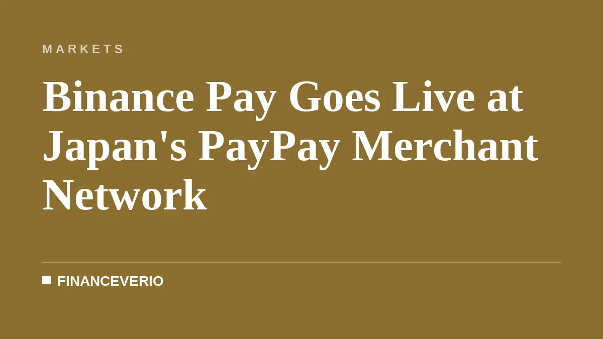 Binance Pay Goes Live at Japan's PayPay Merchant Network