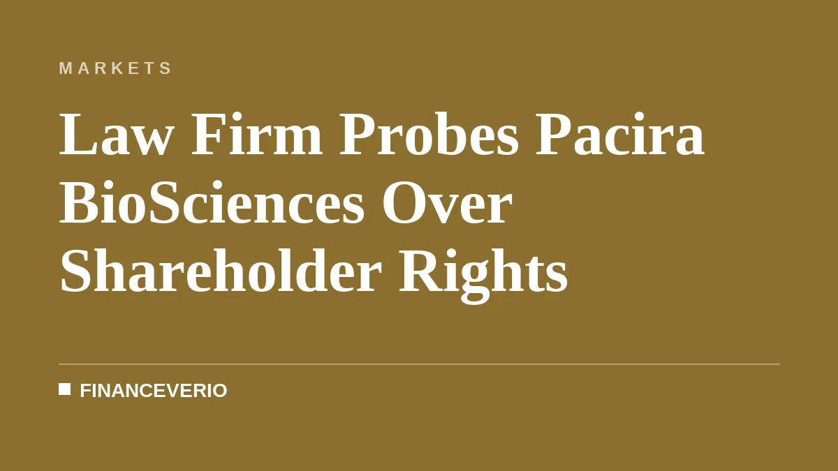 Law Firm Probes Pacira BioSciences Over Shareholder Rights