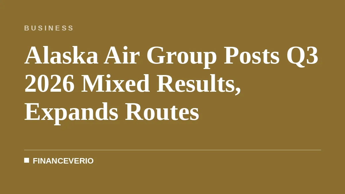 Alaska Air Group Posts Q3 2026 Mixed Results, Expands Routes