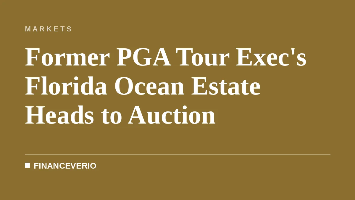 Former PGA Tour Exec's Florida Ocean Estate Heads to Auction