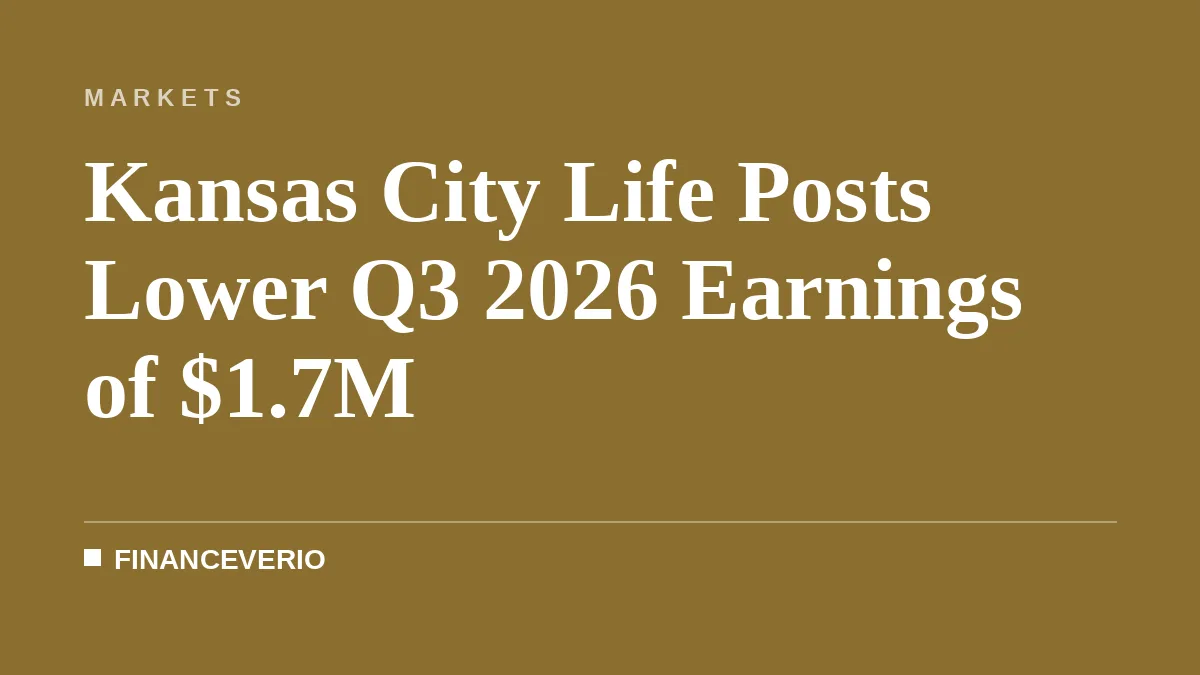 Kansas City Life Posts Lower Q3 2026 Earnings of $1.7M
