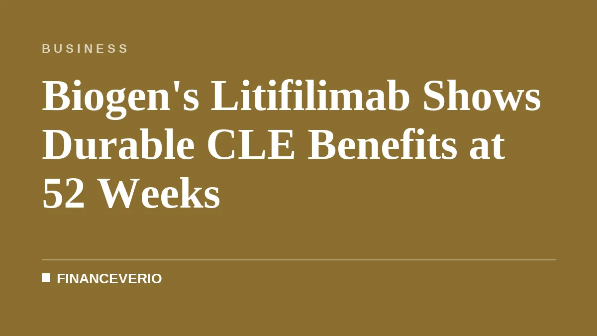 Biogen's Litifilimab Shows Durable CLE Benefits at 52 Weeks