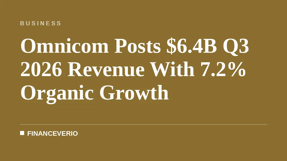 Omnicom Posts $6.4B Q3 2026 Revenue With 7.2% Organic Growth