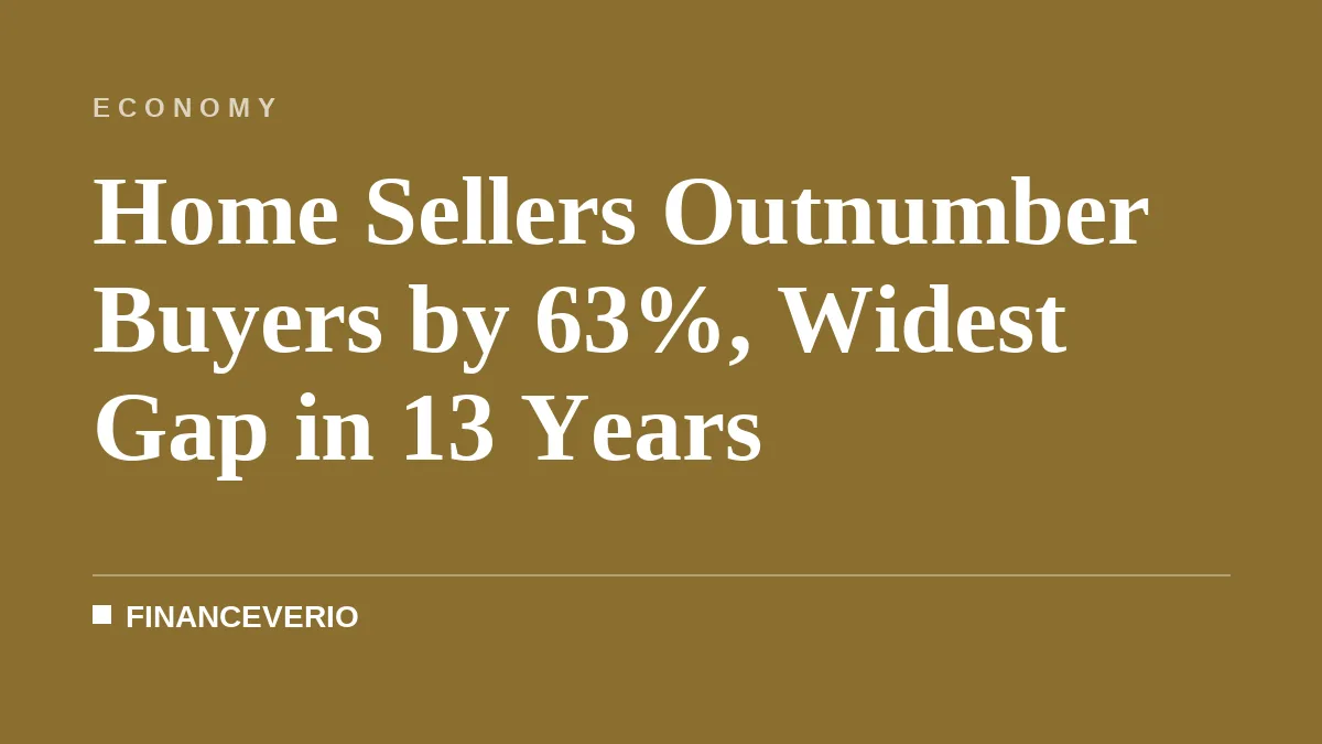 Home Sellers Outnumber Buyers by 63%, Widest Gap in 13 Years