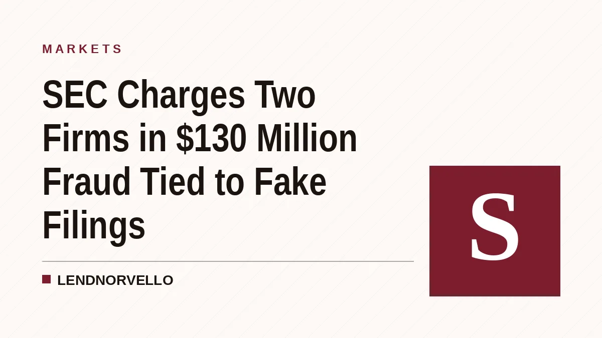 SEC Charges Two Firms in $130 Million Fraud Tied to Fake Filings
