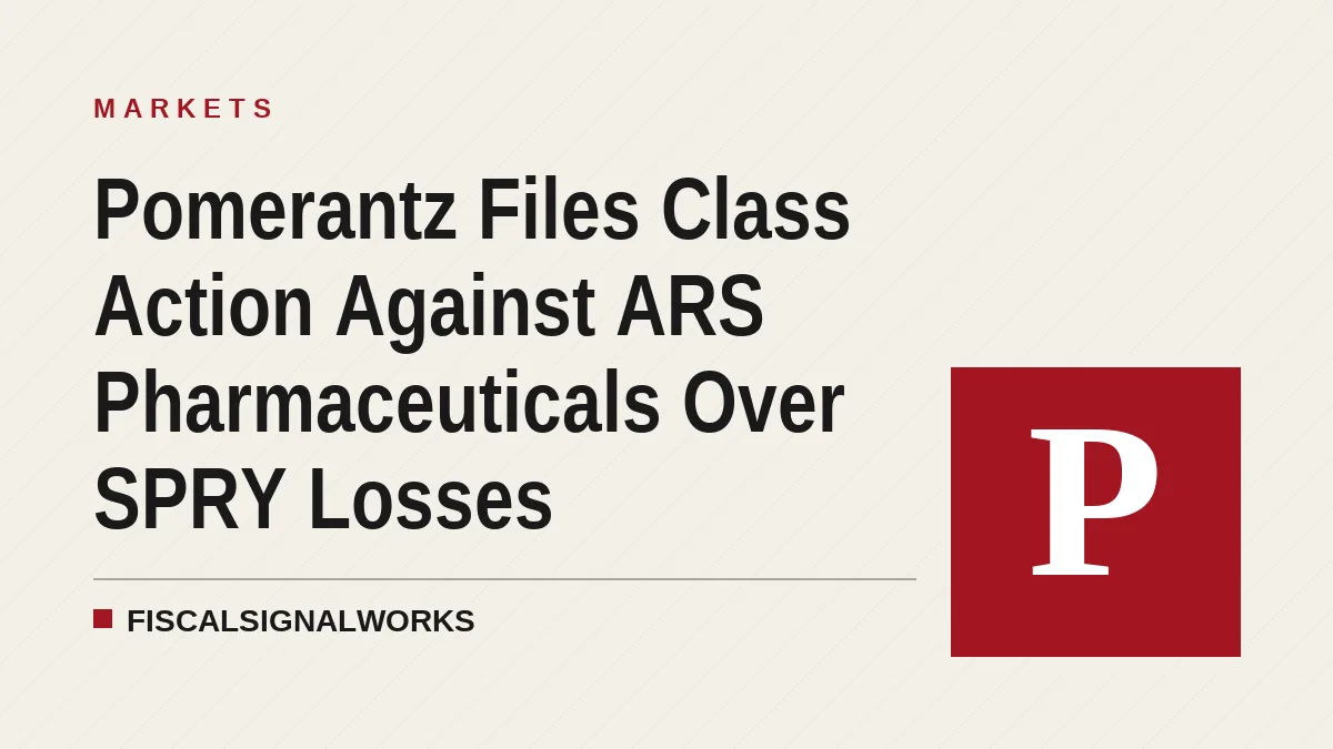Pomerantz Files Class Action Against ARS Pharmaceuticals Over SPRY Losses