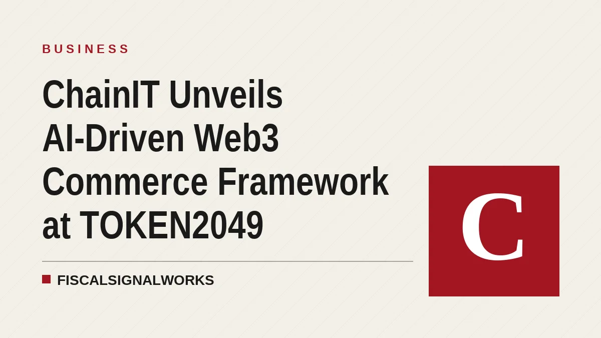 ChainIT Unveils AI-Driven Web3 Commerce Framework at TOKEN2049