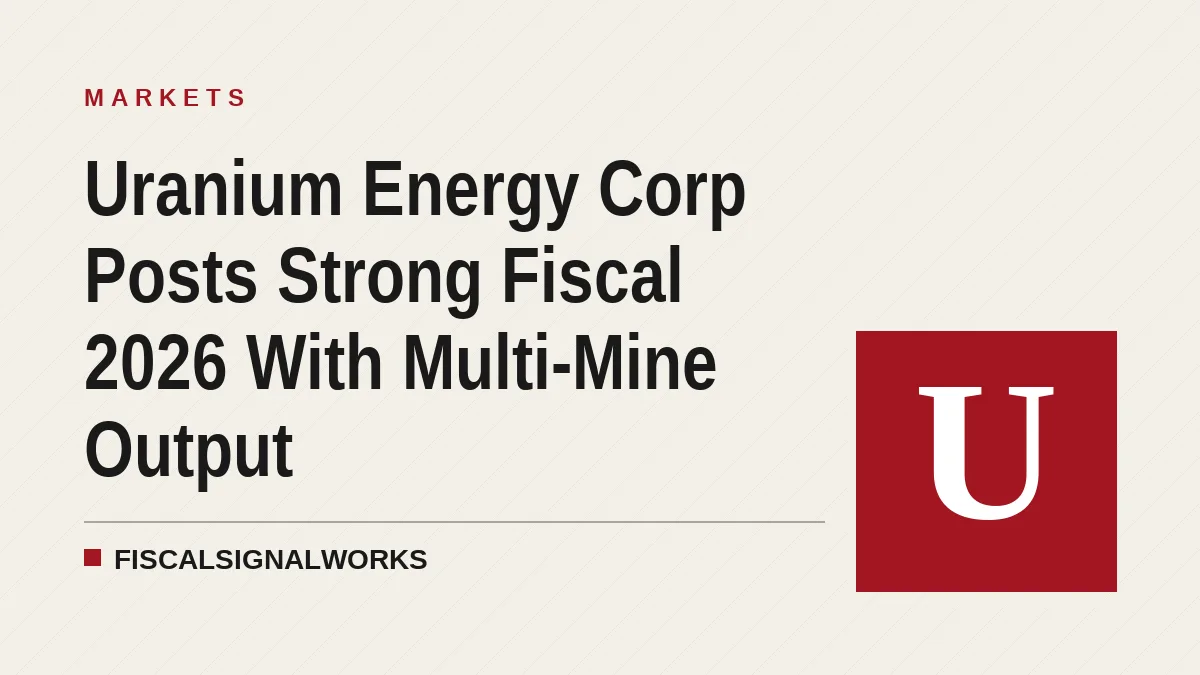 Uranium Energy Corp Posts Strong Fiscal 2026 With Multi-Mine Output
