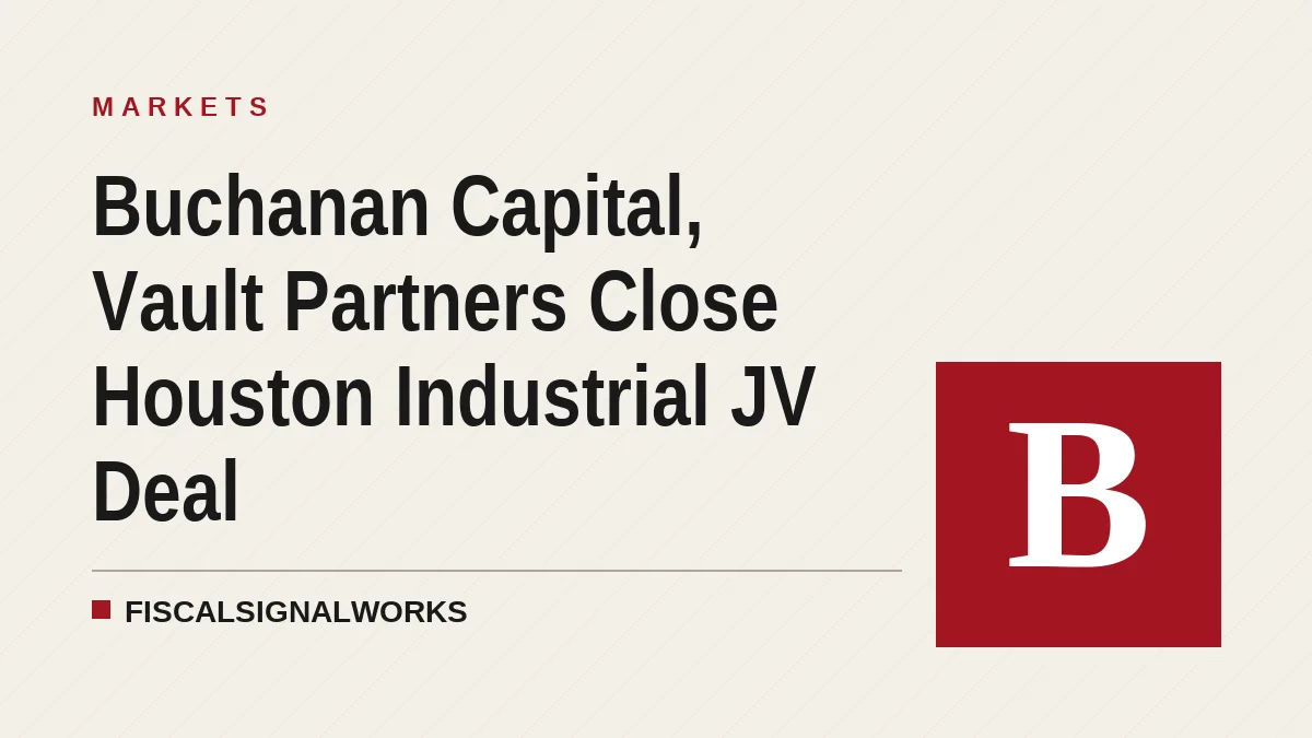 Buchanan Capital, Vault Partners Close Houston Industrial JV Deal