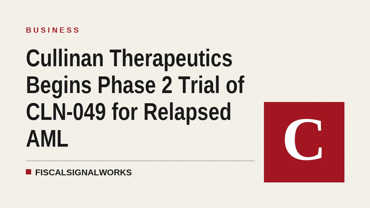 Cullinan Therapeutics Begins Phase 2 Trial of CLN-049 for Relapsed AML