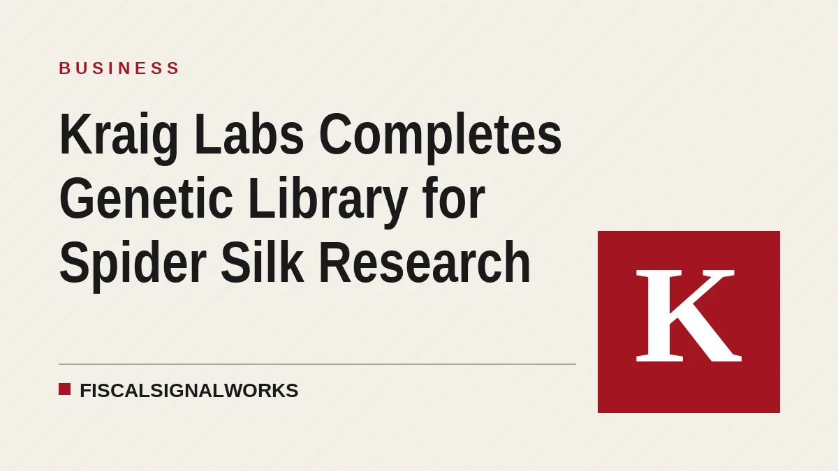 Kraig Labs Completes Genetic Library for Spider Silk Research