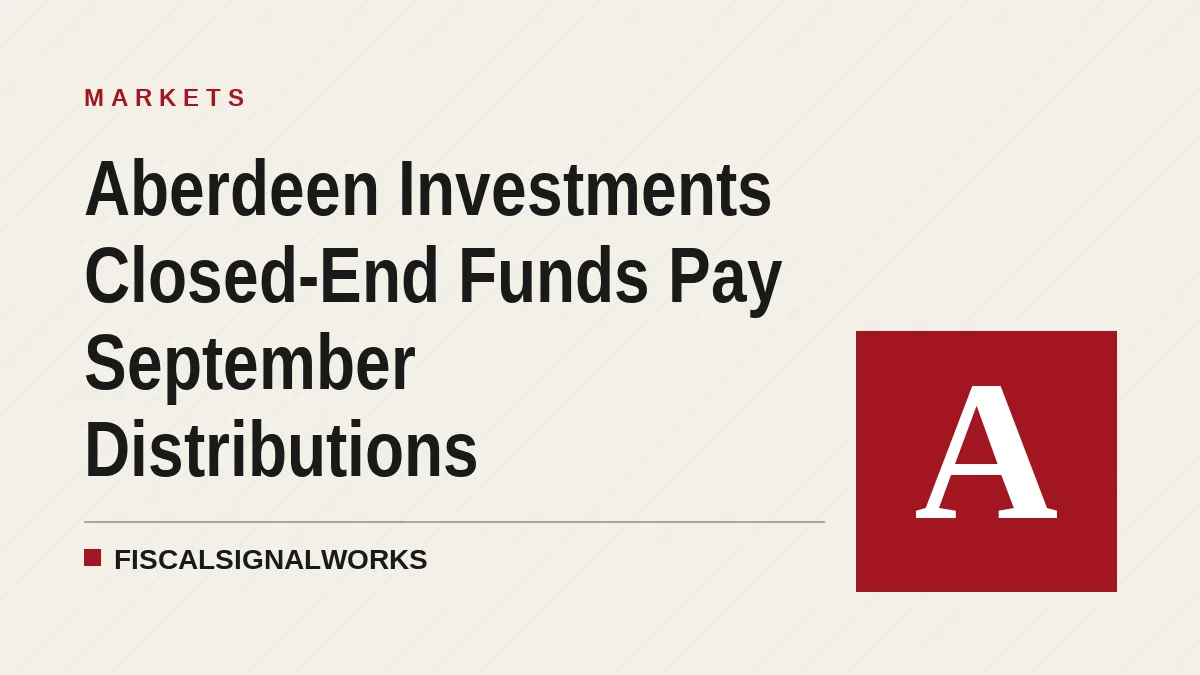 Aberdeen Investments Closed-End Funds Pay September Distributions