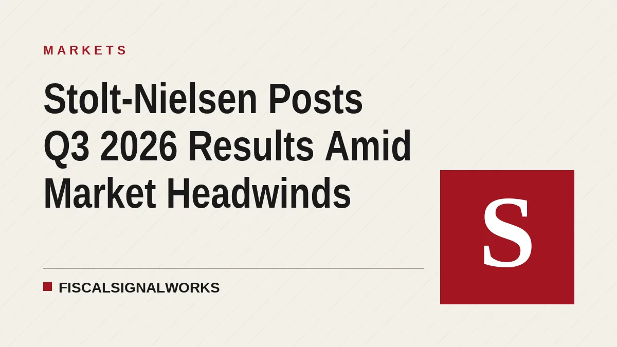 Stolt-Nielsen Posts Q3 2026 Results Amid Market Headwinds