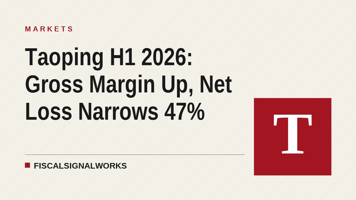 Taoping H1 2026: Gross Margin Up, Net Loss Narrows 47%