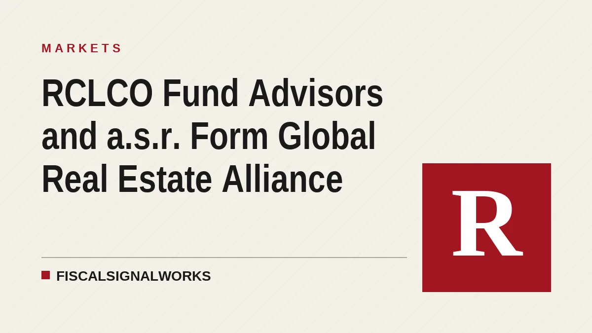 RCLCO Fund Advisors and a.s.r. Form Global Real Estate Alliance