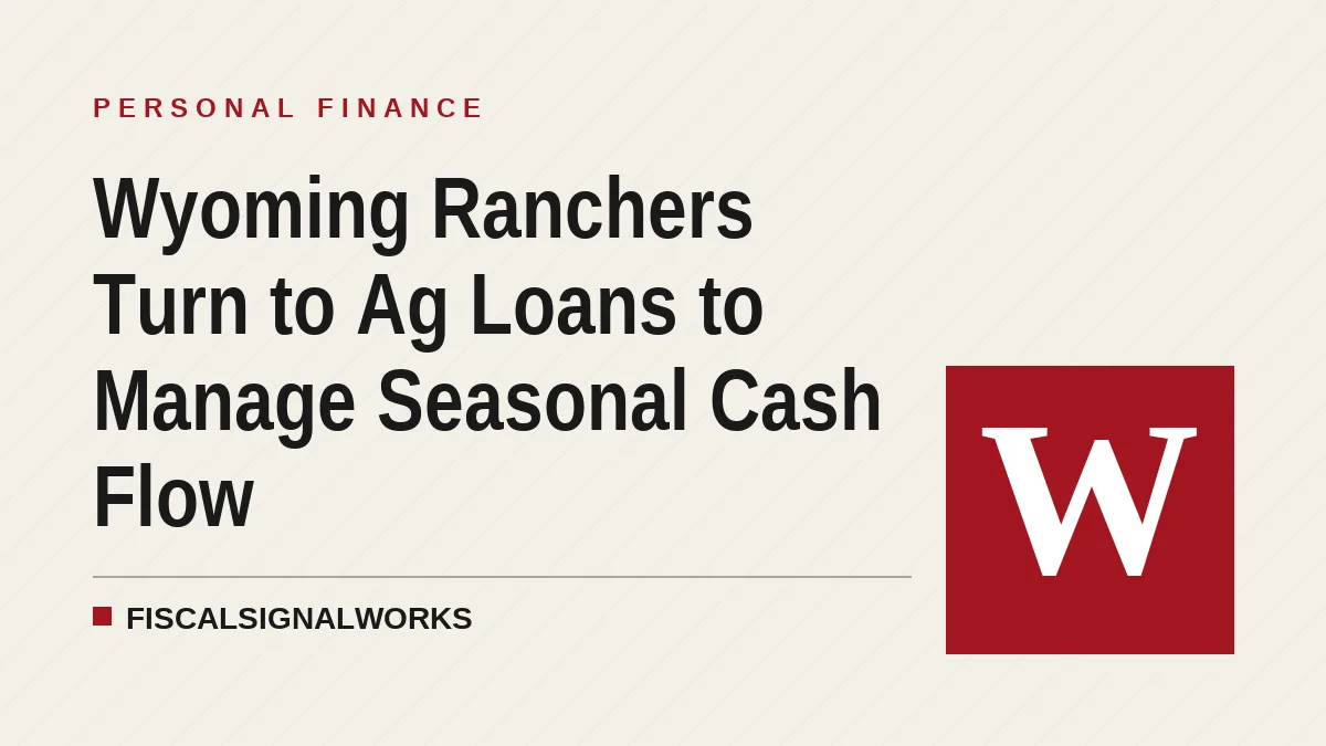 Wyoming Ranchers Turn to Ag Loans to Manage Seasonal Cash Flow