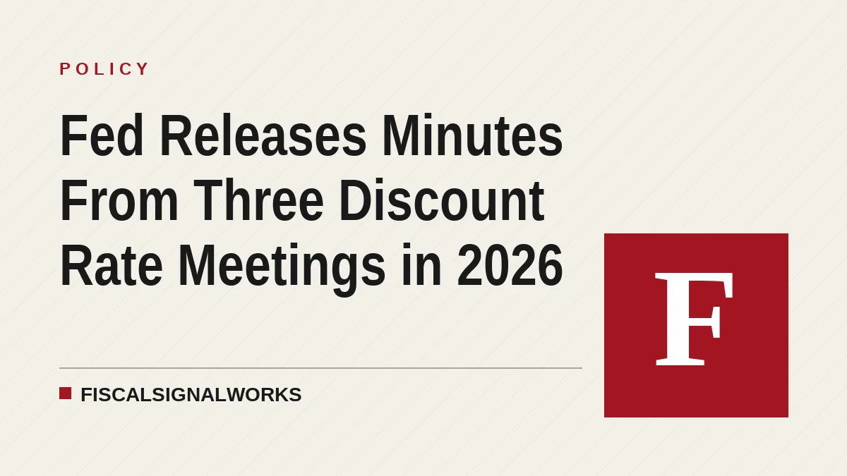 Fed Releases Minutes From Three Discount Rate Meetings in 2026