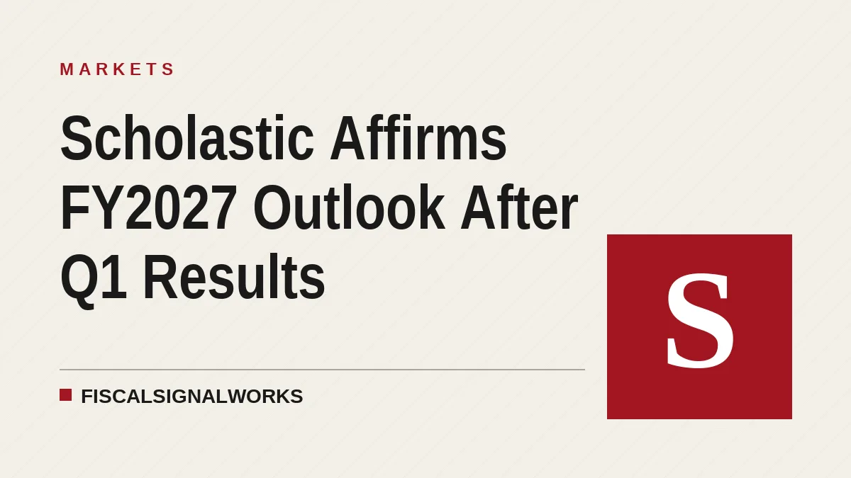 Scholastic Affirms FY2027 Outlook After Q1 Results