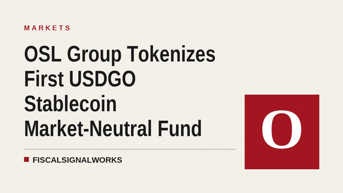 OSL Group Tokenizes First USDGO Stablecoin Market-Neutral Fund