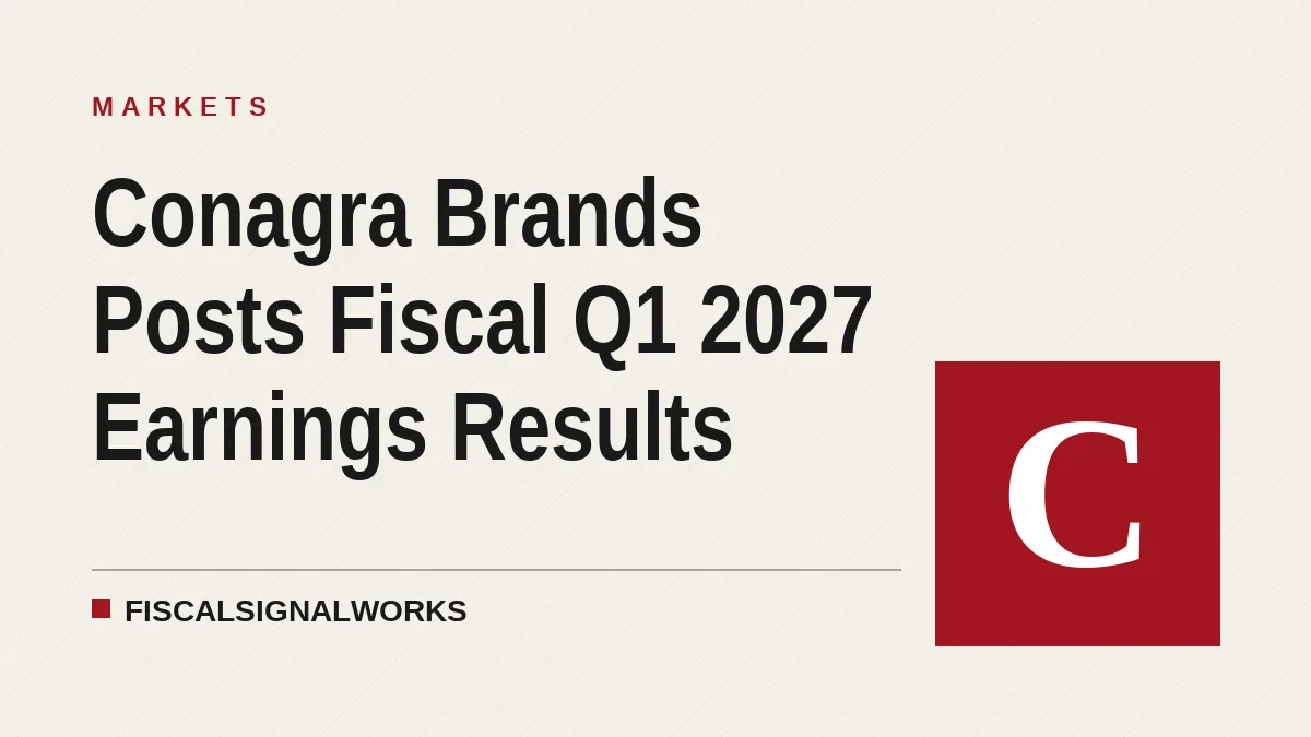 Conagra Brands Posts Fiscal Q1 2027 Earnings Results