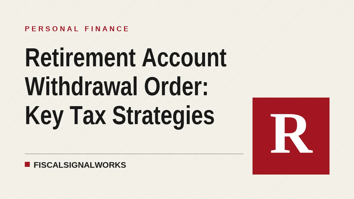 Retirement Account Withdrawal Order: Key Tax Strategies