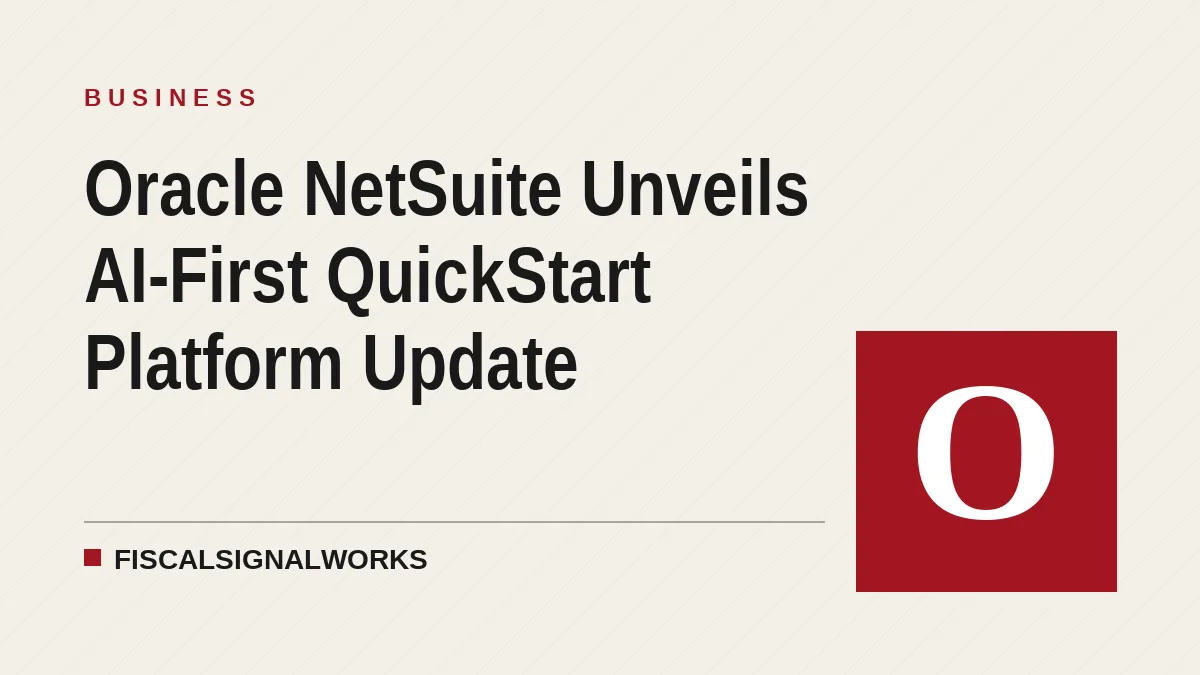 Oracle NetSuite Unveils AI-First QuickStart Platform Update