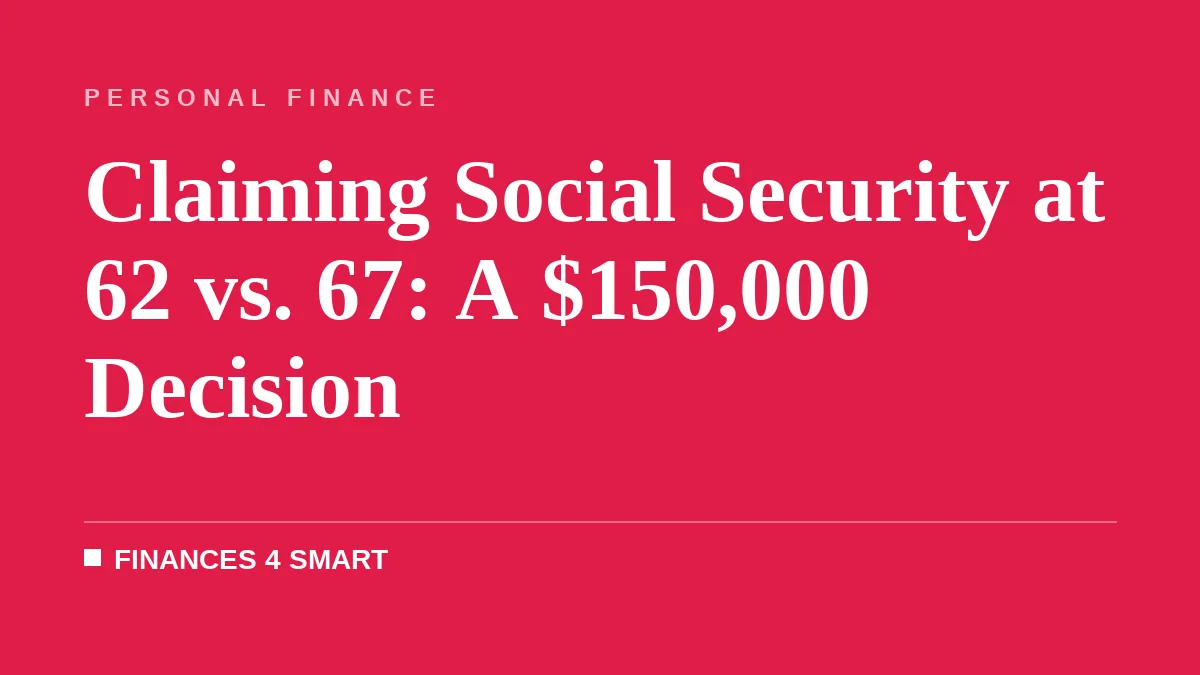 Claiming Social Security at 62 vs. 67: A $150,000 Decision