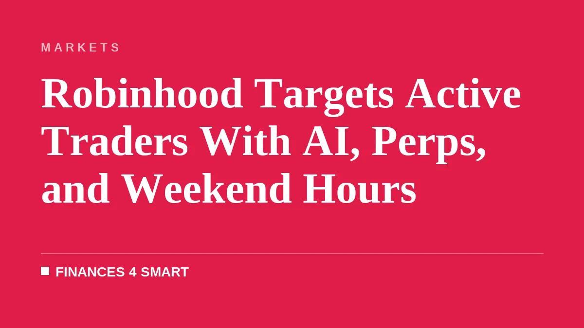 Robinhood Targets Active Traders With AI, Perps, and Weekend Hours