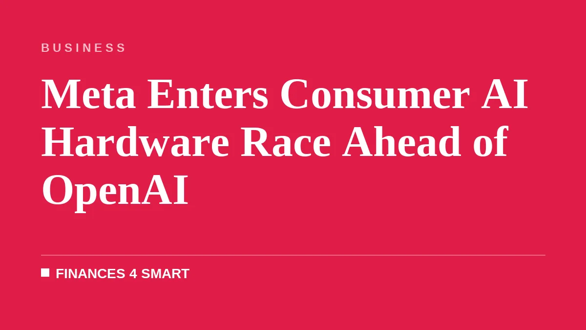 Meta Enters Consumer AI Hardware Race Ahead of OpenAI