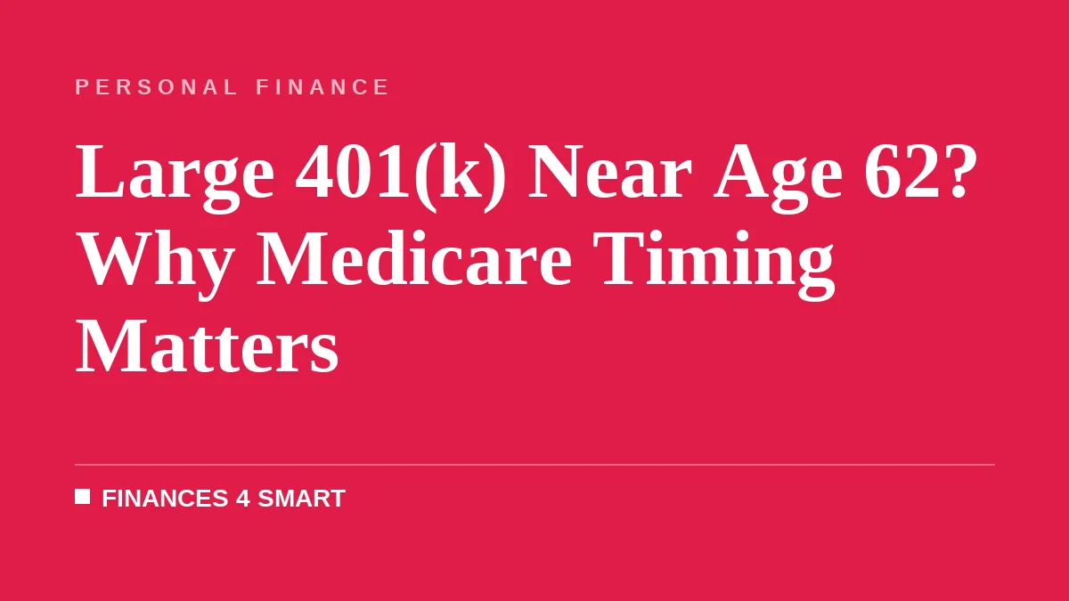 Large 401(k) Near Age 62? Why Medicare Timing Matters