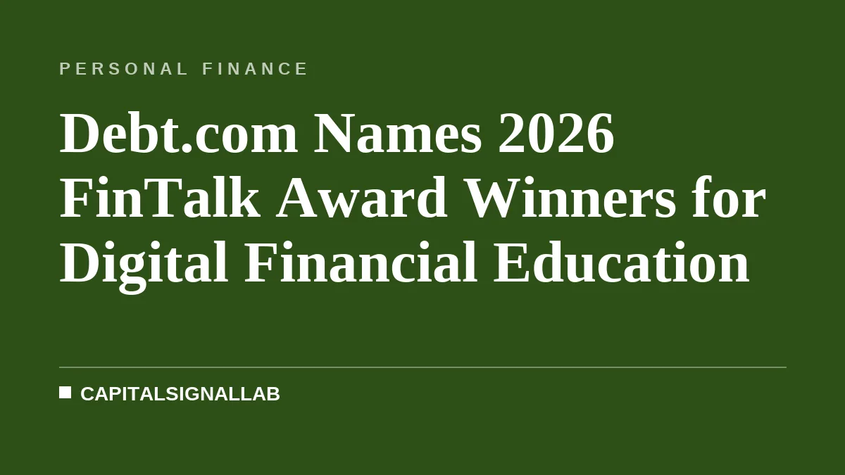 Debt.com Names 2026 FinTalk Award Winners for Digital Financial Education