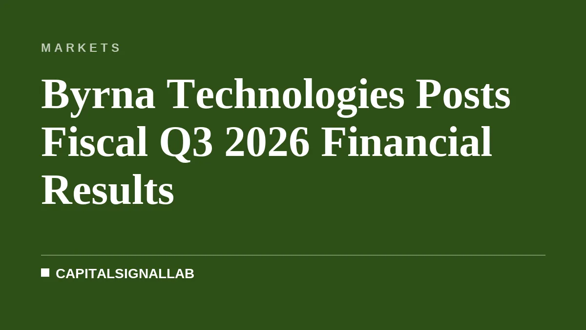 Byrna Technologies Posts Fiscal Q3 2026 Financial Results