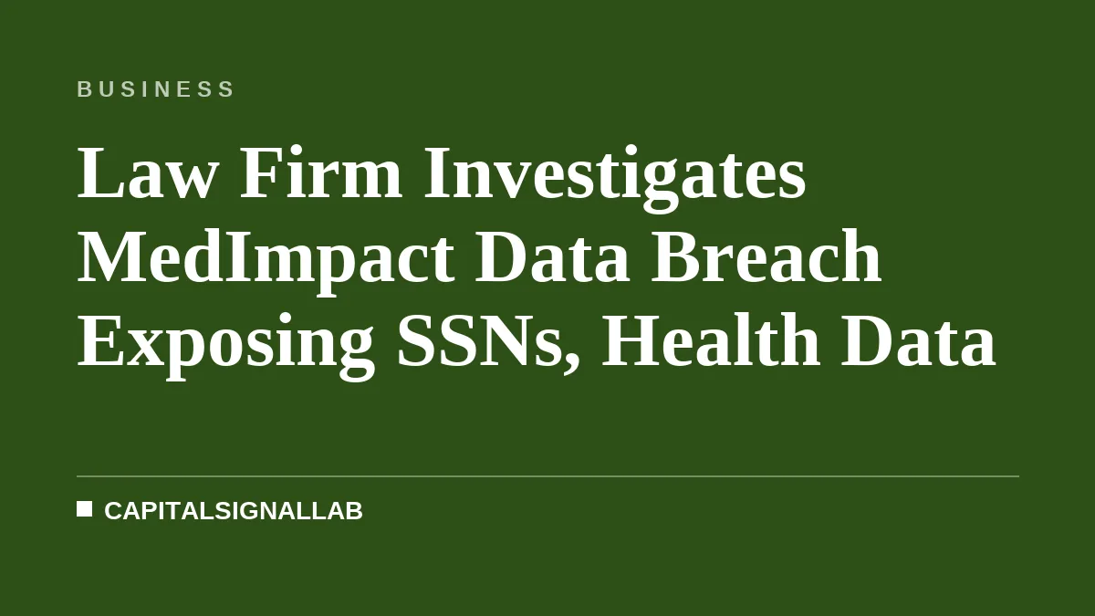 Law Firm Investigates MedImpact Data Breach Exposing SSNs, Health Data