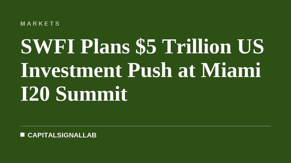 SWFI Plans $5 Trillion US Investment Push at Miami I20 Summit
