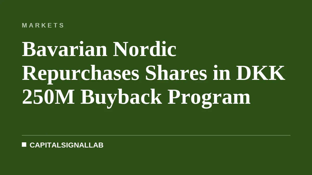 Bavarian Nordic Repurchases Shares in DKK 250M Buyback Program