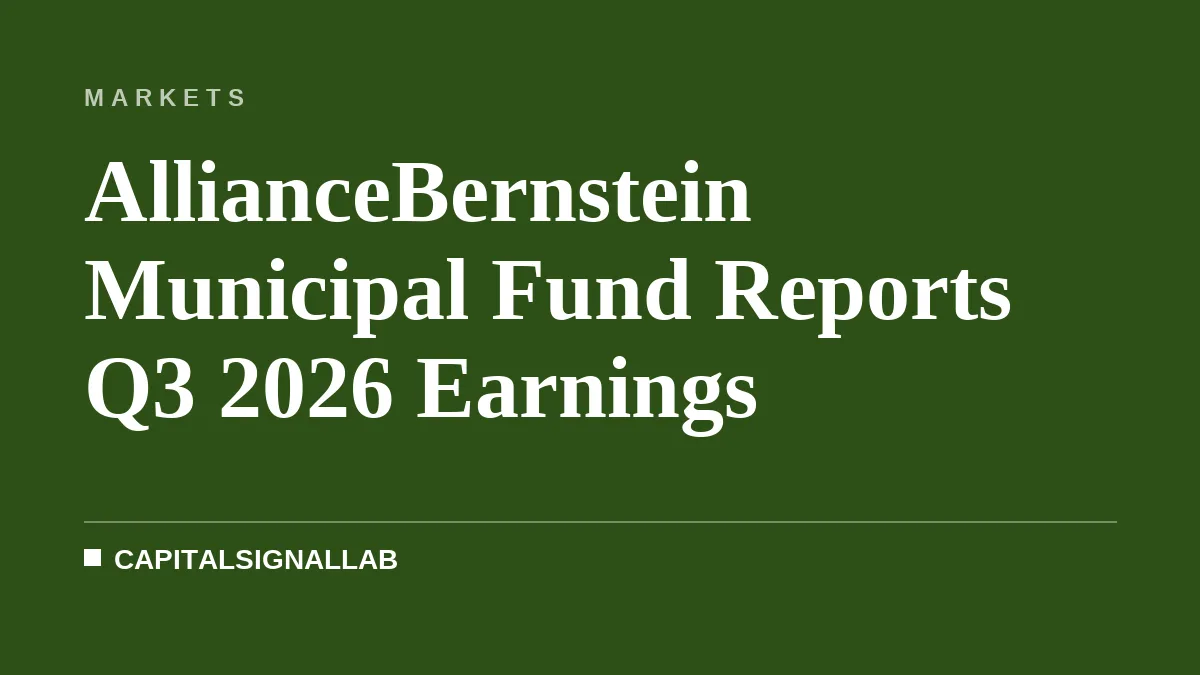 AllianceBernstein Municipal Fund Reports Q3 2026 Earnings