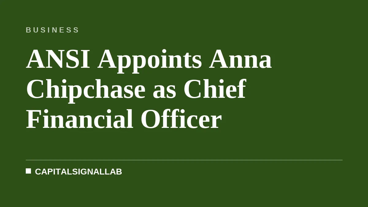 ANSI Appoints Anna Chipchase as Chief Financial Officer