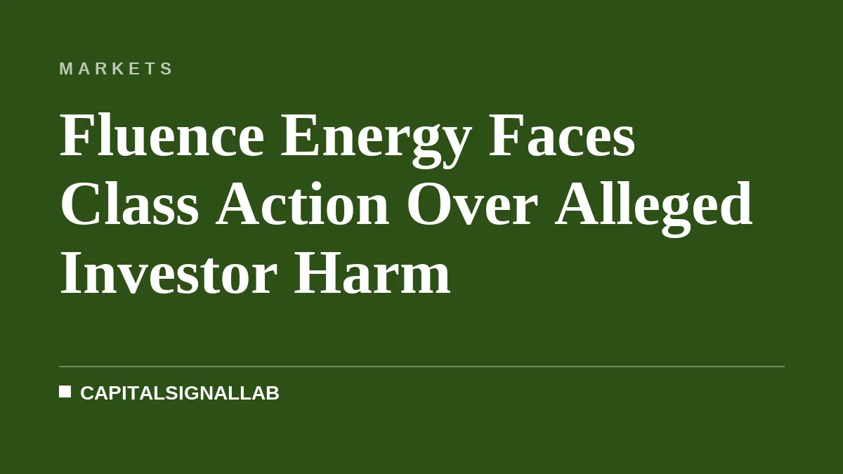 Fluence Energy Faces Class Action Over Alleged Investor Harm