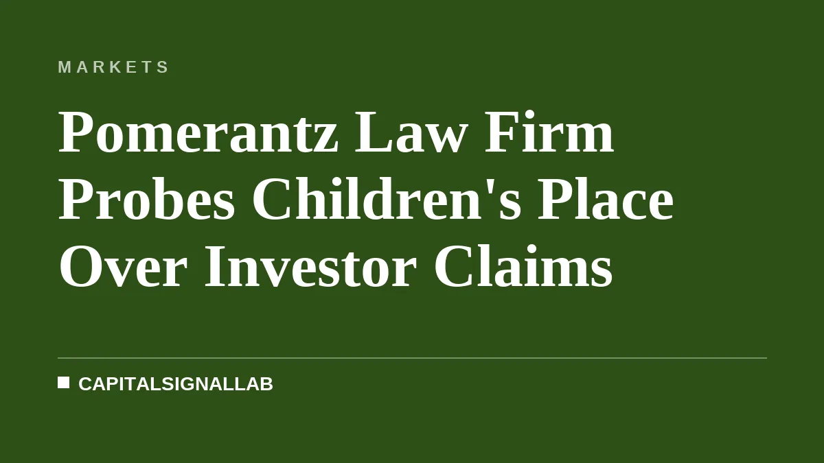 Pomerantz Law Firm Probes Children's Place Over Investor Claims