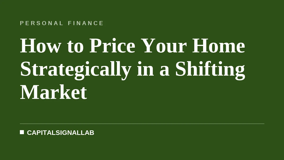 How to Price Your Home Strategically in a Shifting Market