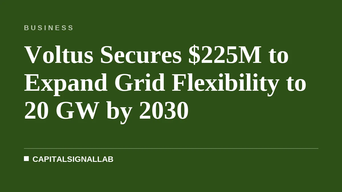 Voltus Secures $225M to Expand Grid Flexibility to 20 GW by 2030