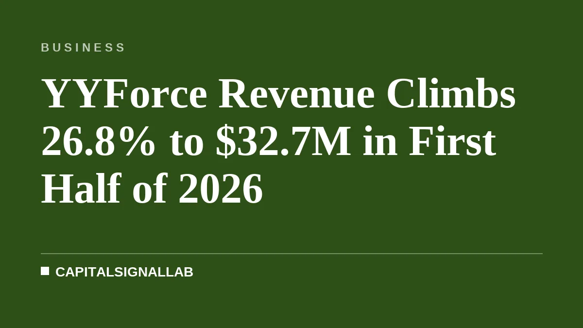 YYForce Revenue Climbs 26.8% to $32.7M in First Half of 2026