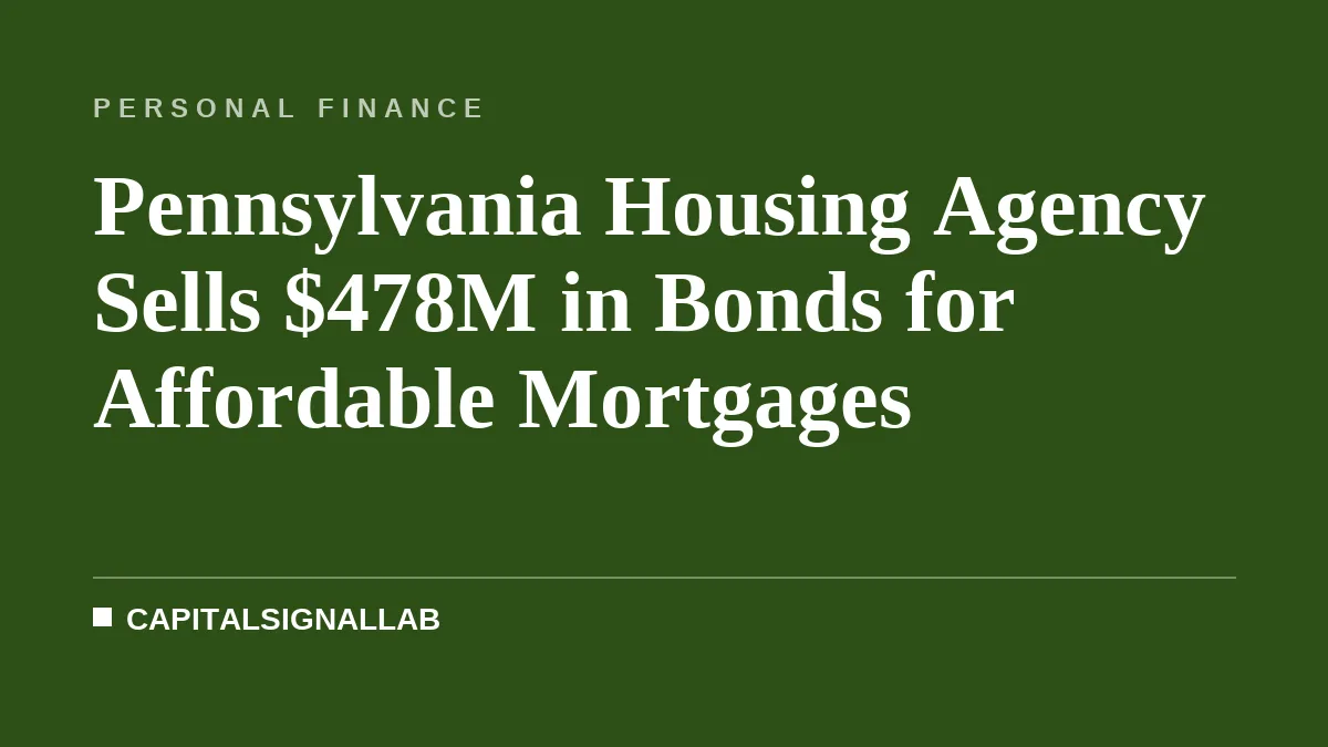 Pennsylvania Housing Agency Sells $478M in Bonds for Affordable Mortgages