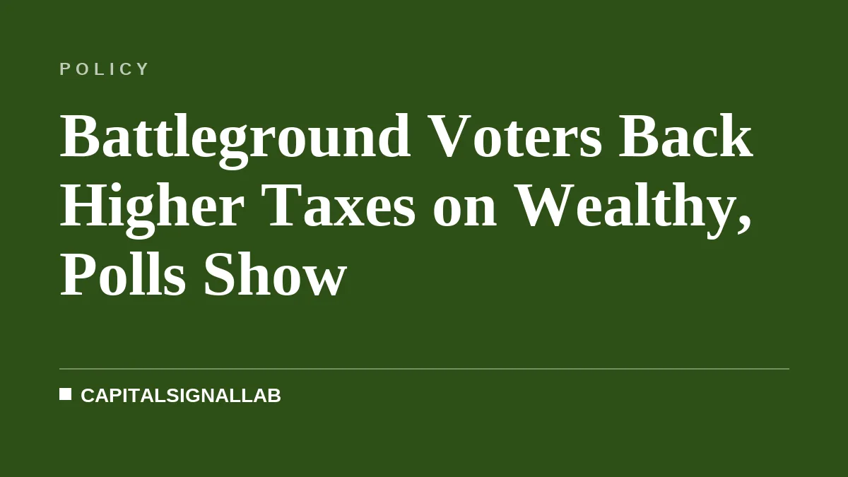 Battleground Voters Back Higher Taxes on Wealthy, Polls Show