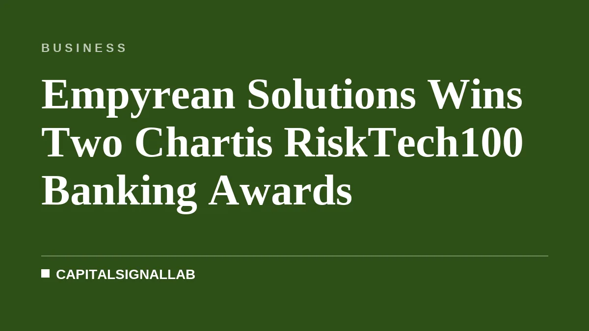 Empyrean Solutions Wins Two Chartis RiskTech100 Banking Awards
