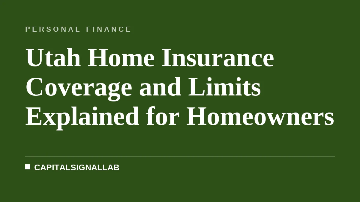 Utah Home Insurance Coverage and Limits Explained for Homeowners