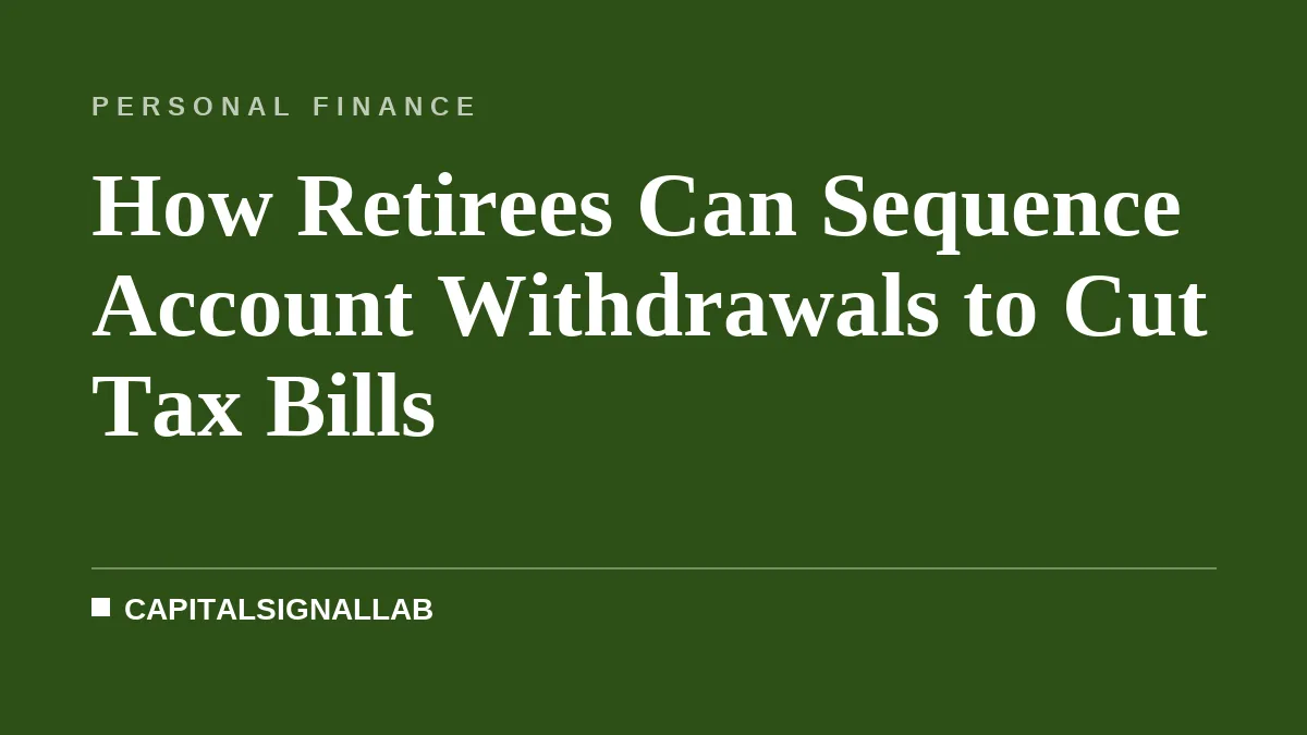 How Retirees Can Sequence Account Withdrawals to Cut Tax Bills