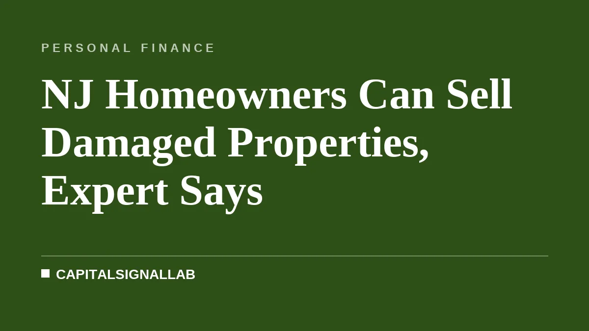 NJ Homeowners Can Sell Damaged Properties, Expert Says