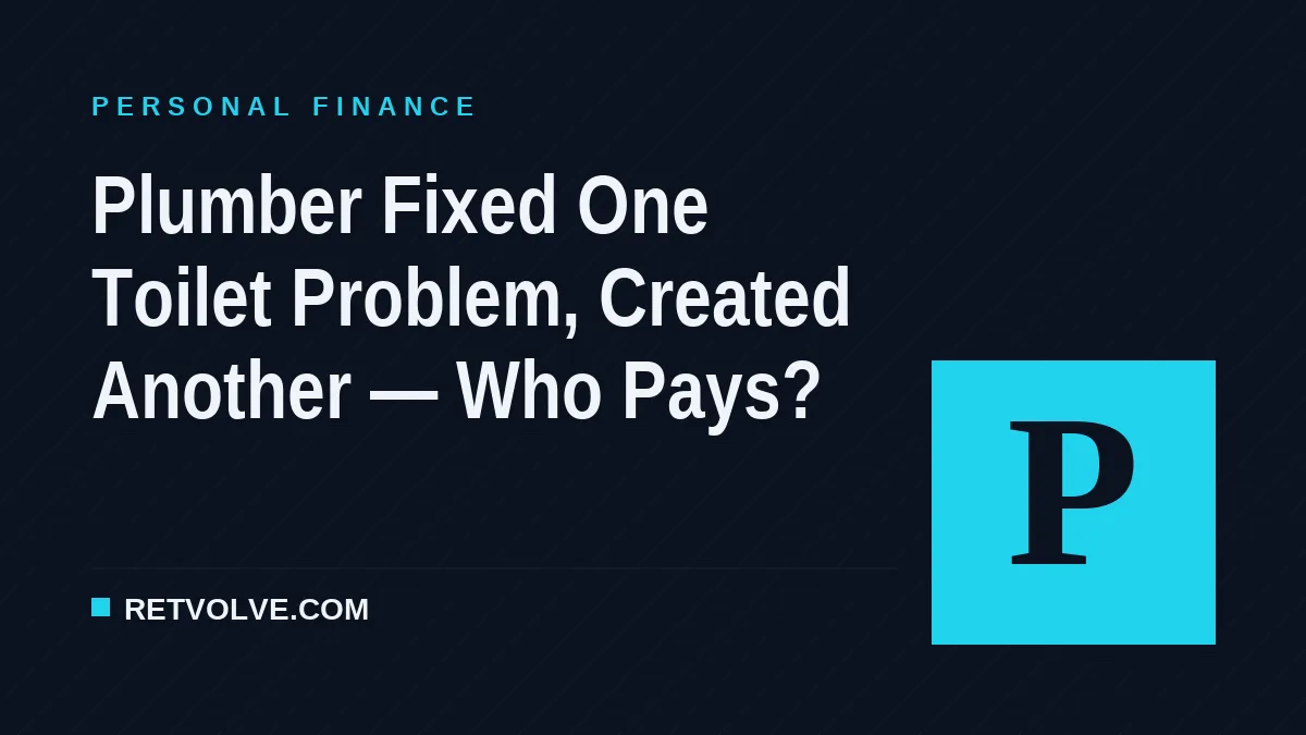 Plumber Fixed One Toilet Problem, Created Another — Who Pays?